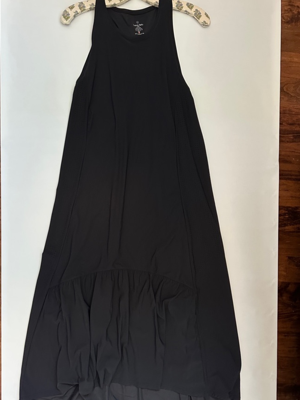 Sweaty Betty Black Racerback High-Low Midi Dress - Cooling Tech Fabric - L - NBW